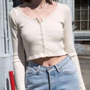 Brandy Melville ZELLY RIBBED LONG SLEEVE TOP